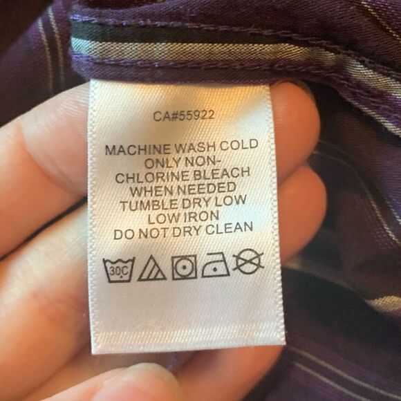 3 for $30! Claiborne purple stripped button down shirt‎ - Picture 5 of 9